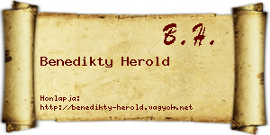 Benedikty Herold névjegykártya